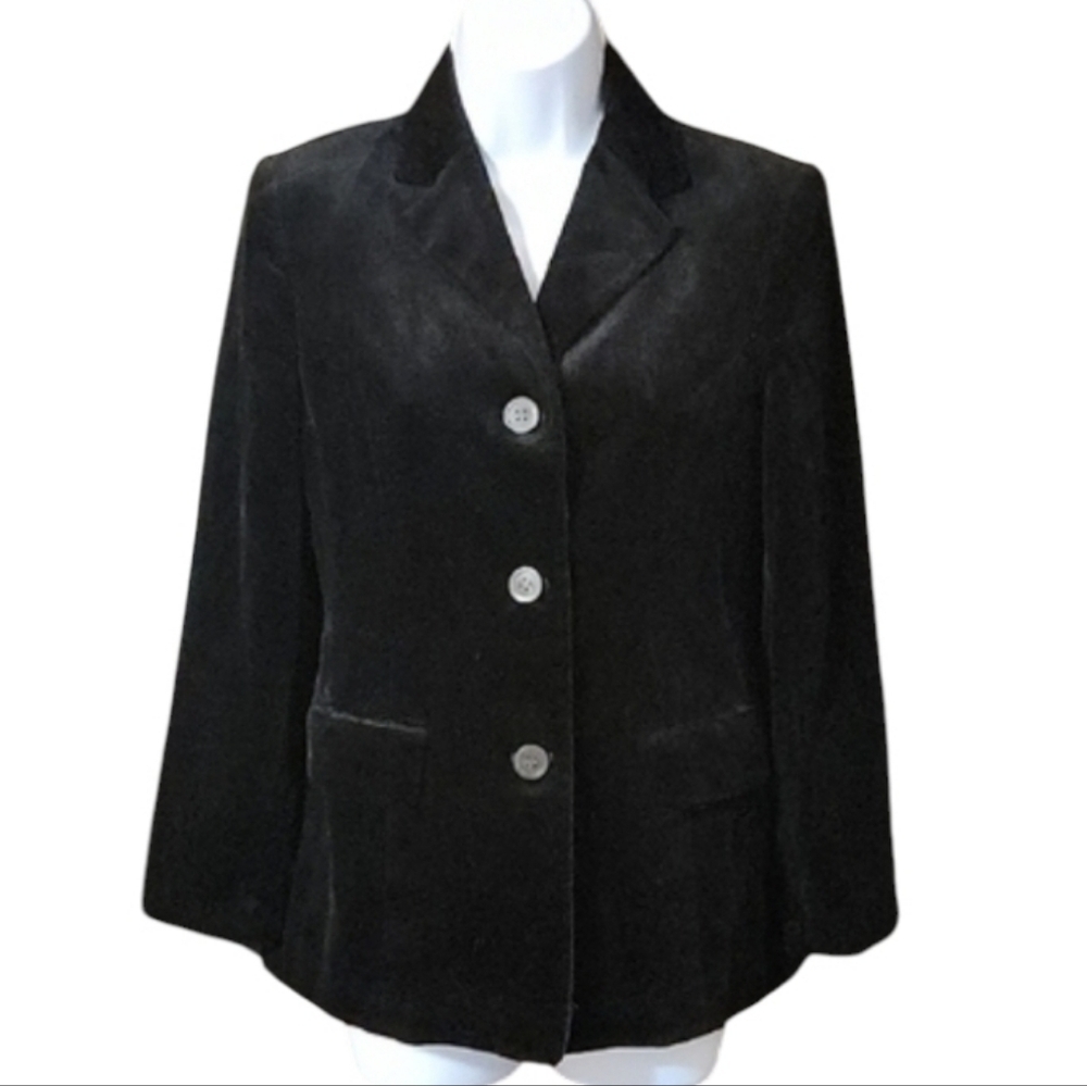 Talbots Black Velvet Blazer